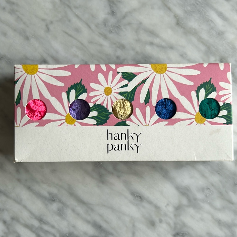 Hanky Panky signature lace 5 pack low rise thong one size multi solid colors NWT